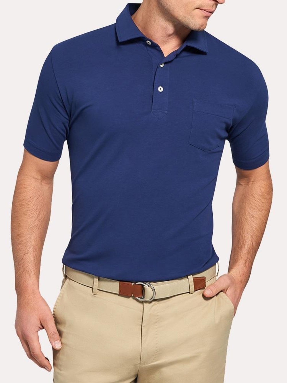 Peter Millar Classic Navy Polo with Chest Pocket